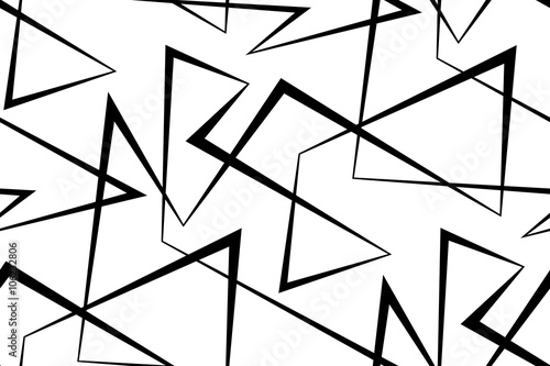 Abstract vector seamless white background of black lines. 
