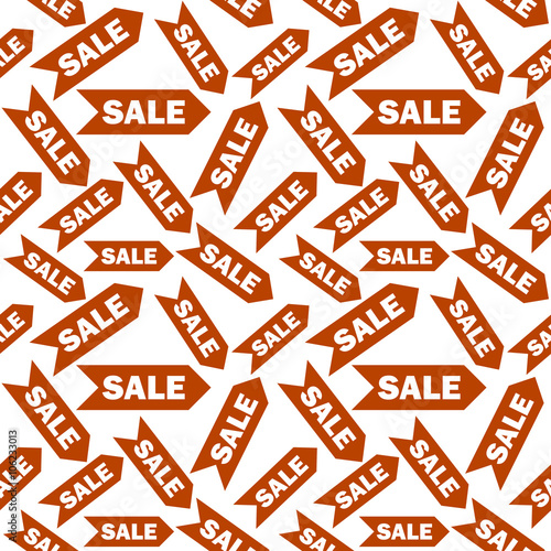 Seamless vector background with red sale signs.