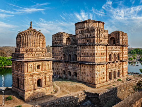 Royal cenotaphs of Orchha, India photo