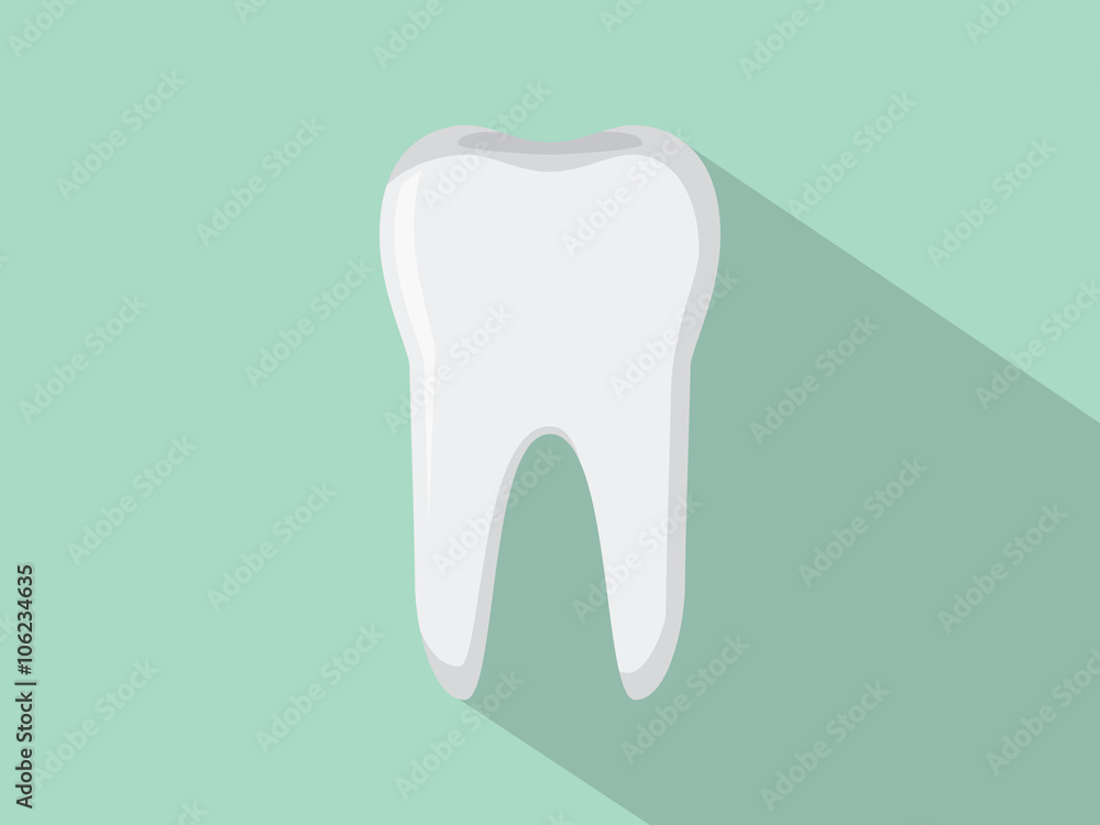 tooth isolated with green background tooth isolated with green background