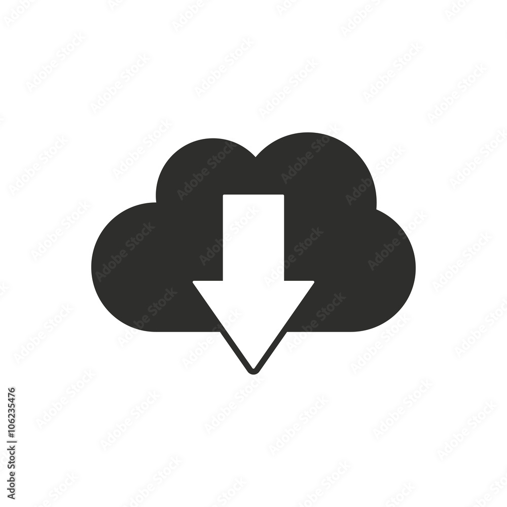 Cloud download- vector icon. Cloud download- vector icon.