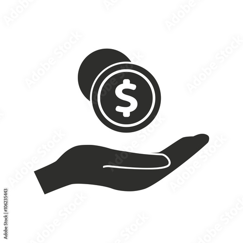 Cash on hand - vector icon.