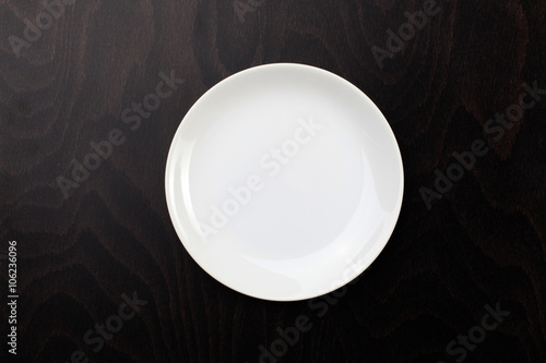 Plate on black background with path
