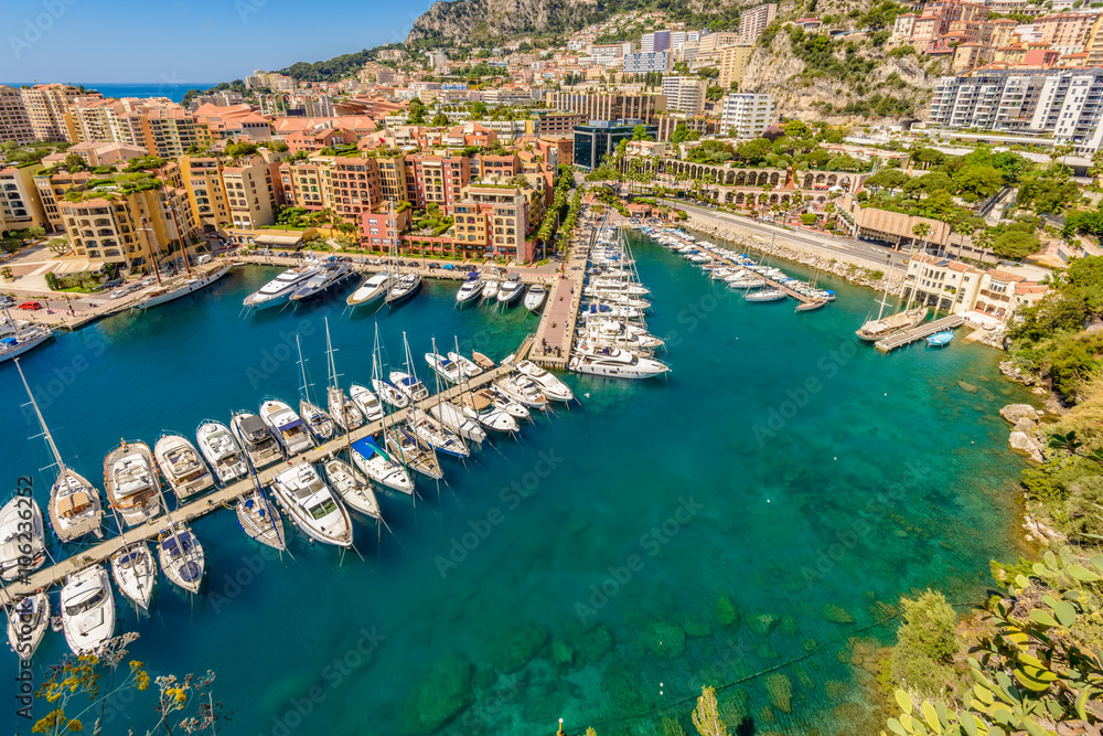 Luxury yachts in the bay of Monaco, France