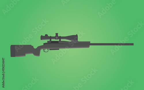 sniper rifle gun isolated with green background