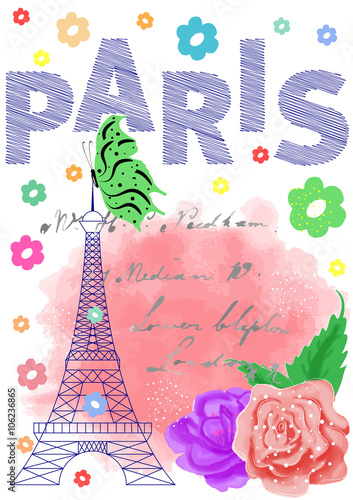Beautiful and colorful T-shirt graphic design with 