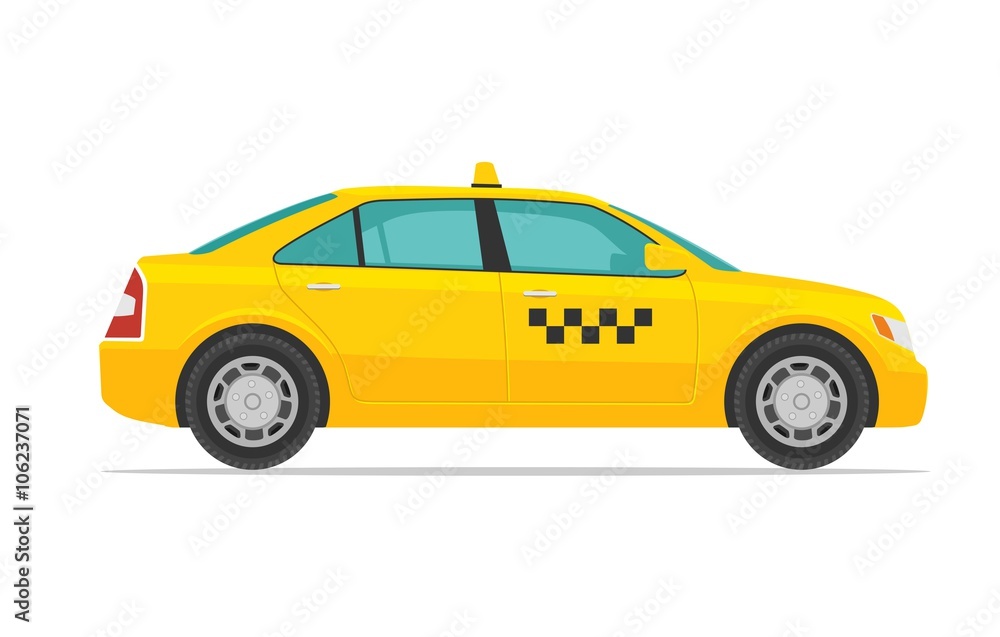 Taxi car. Flat styled vector illustration