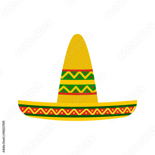 Sombrero icon, flat style 