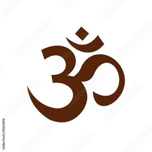 Hindu om symbol icon, flat style