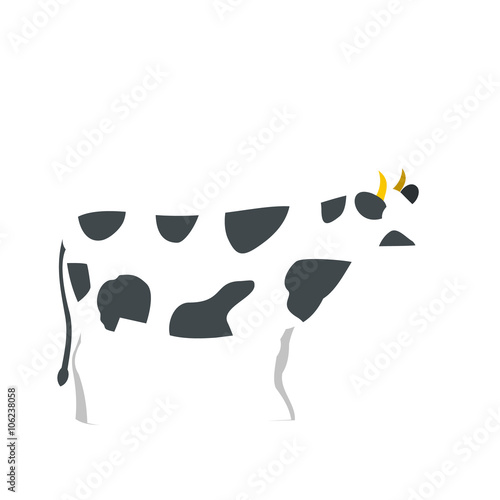 Spotted cow icon, flat style
