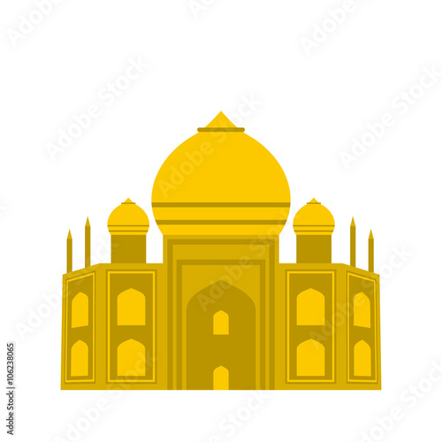 Taj Mahal, India icon, flat style 