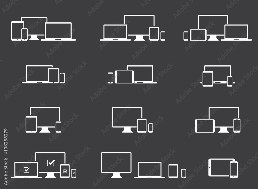 Pictogrammes Multi-écrans Stock Vector | Adobe Stock