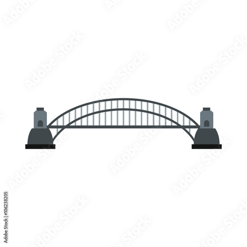 Sydney Harbour Bridge icon, flat style