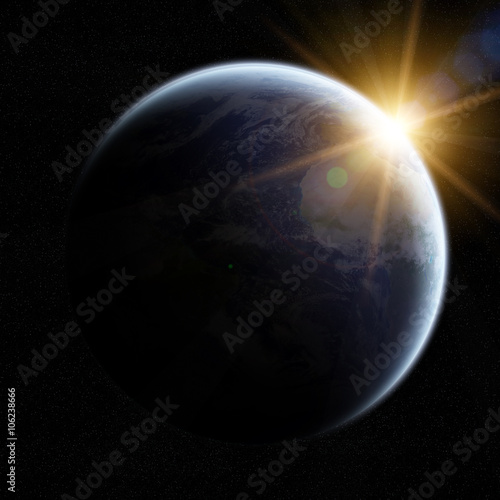 Fototapeta Naklejka Na Ścianę i Meble -  View of the planet Earth in space