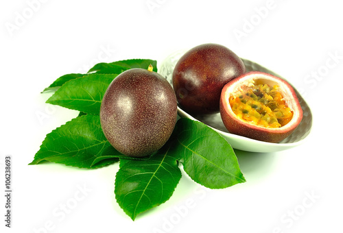 passion fruits isolated on white background