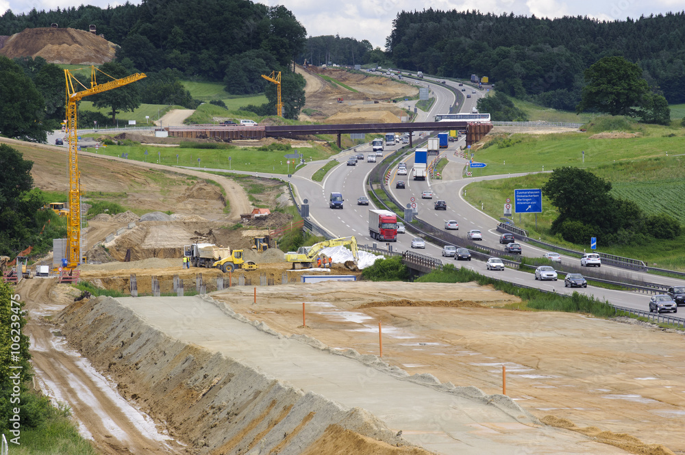 Autobahn Baustelle A8 Bei Augsburg – Stock-Foto | Adobe Stock