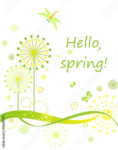 Spring card with dandelion