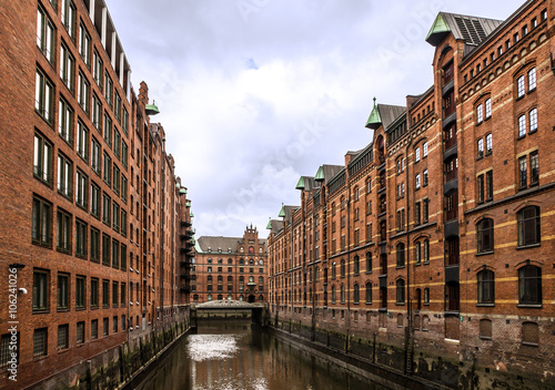 Hamburg, Germany, Warehouse canal buildings, Altona port  © Travel Faery