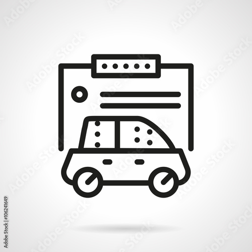 Automobile insurance form simple line vector icon