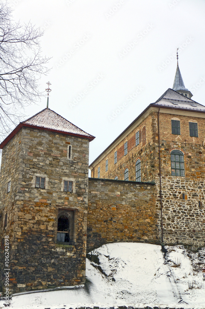 Akershus Fortress in Oslo, Norway. January 04, 2013