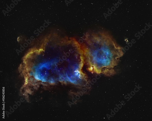 Fototapeta Naklejka Na Ścianę i Meble -  The Soul Nebula (IC1848) taken with TS Star71 and Atik 383l+ (Halpha, OIII, SII Baader-Filters).

Total exposure of 8 hours.