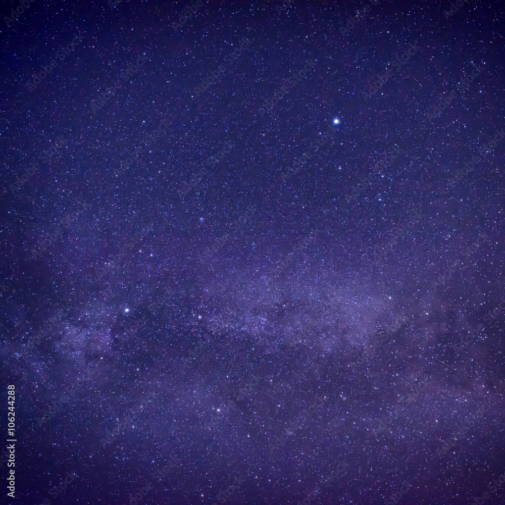 Purple dark night sky with many stars