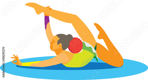 Flexible young woman is gymnast
