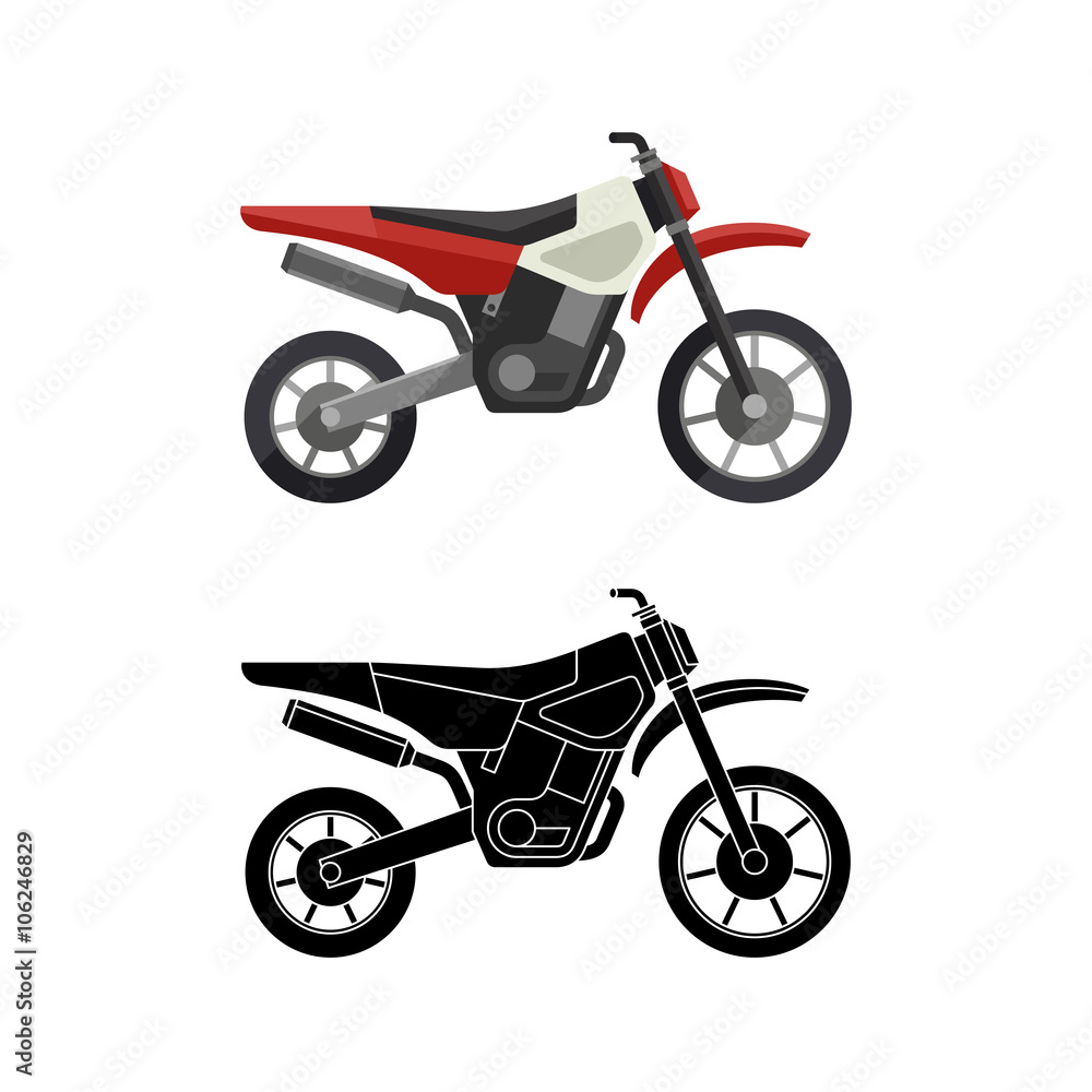 Motorcycles flat icons.