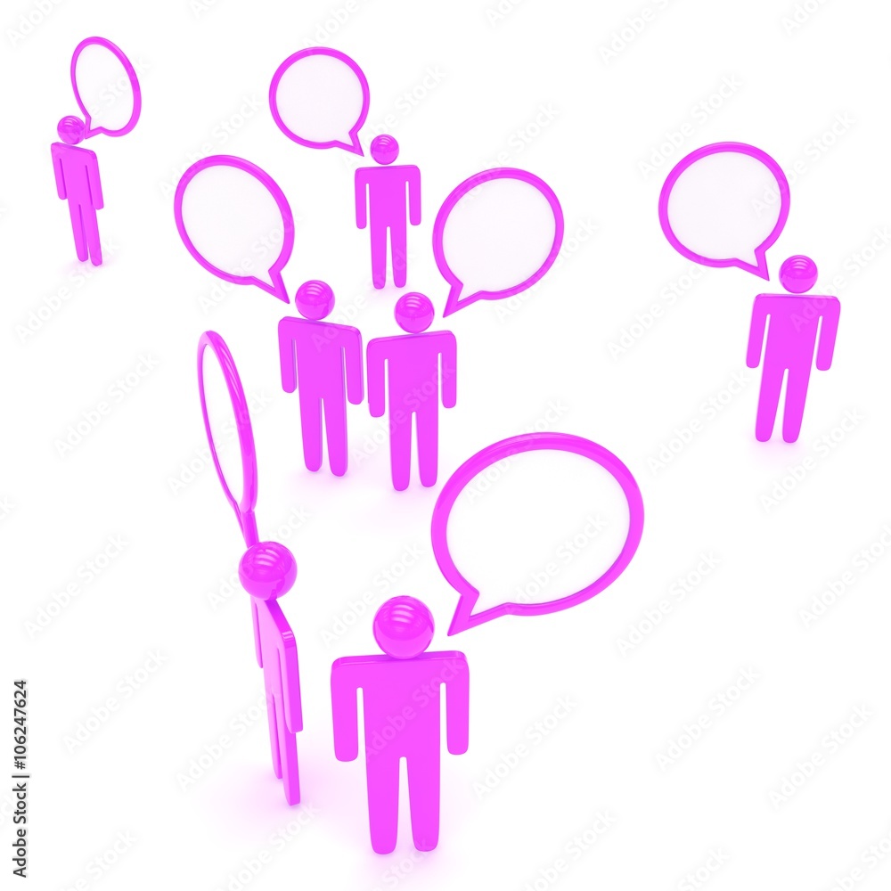 people with talk bubbles isolated over a white background people with talk bubbles isolated over a white background