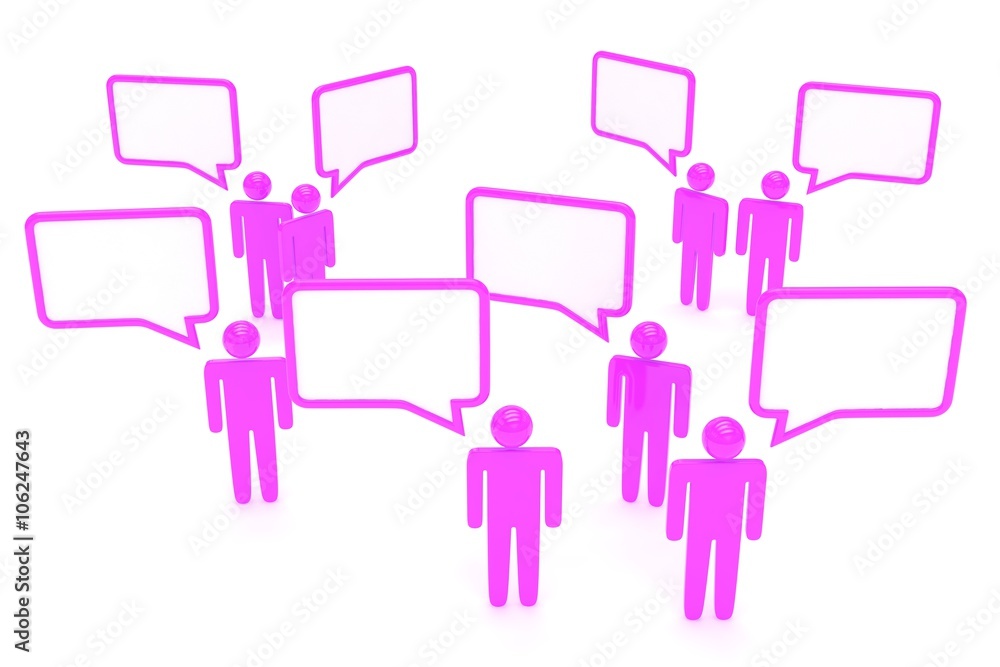 people with talk bubbles isolated over a white background people with talk bubbles isolated over a white background