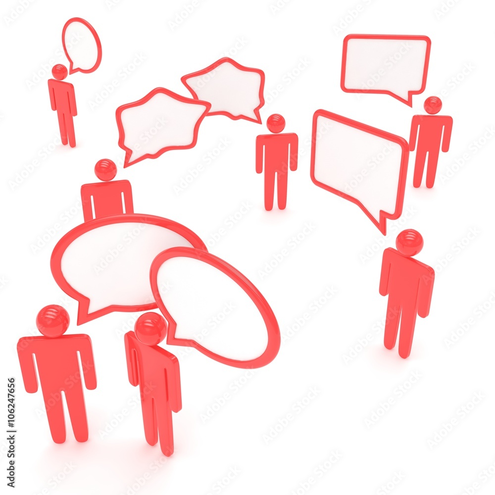 people with talk bubbles isolated over a white background people with talk bubbles isolated over a white background