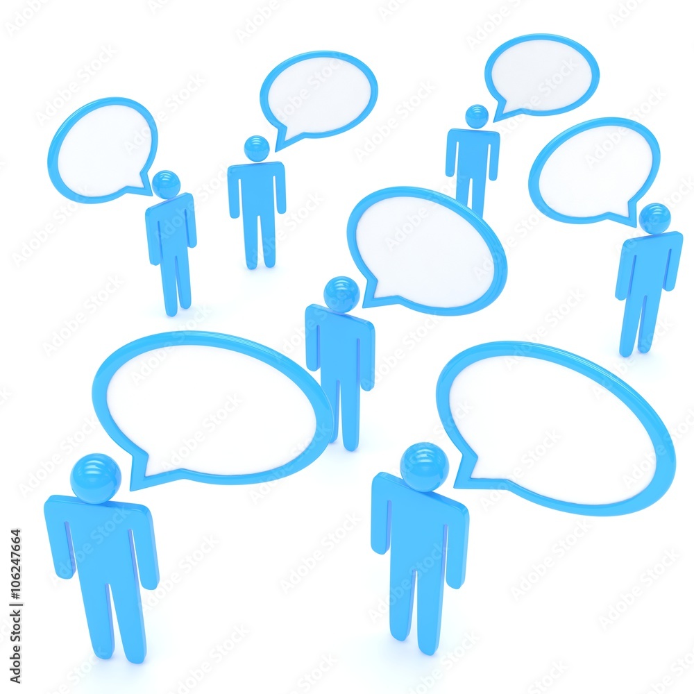people with talk bubbles isolated over a white background people with talk bubbles isolated over a white background