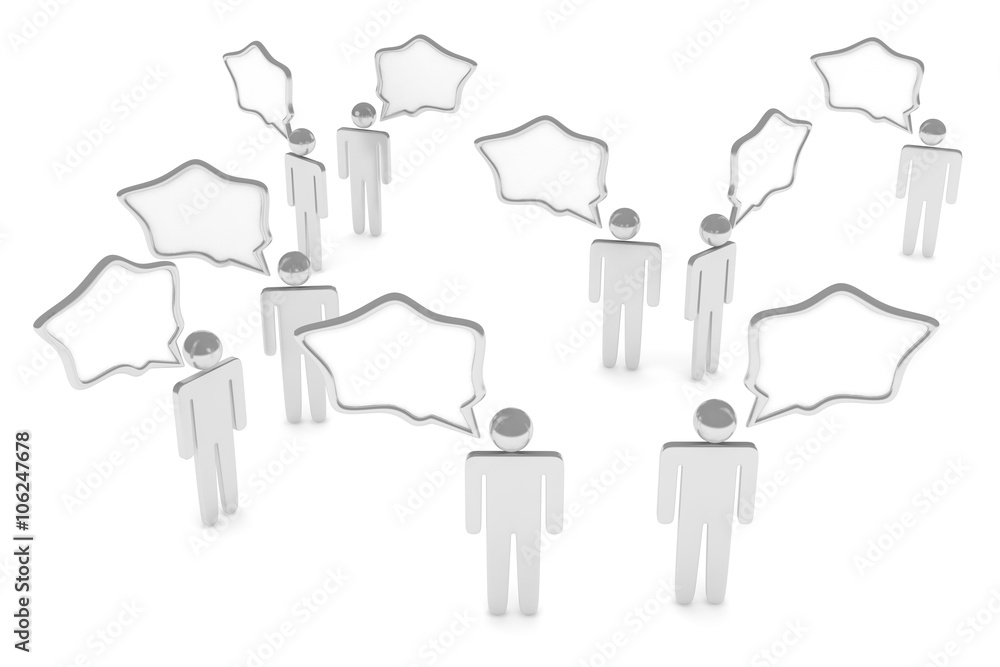 people with talk bubbles isolated over a white background people with talk bubbles isolated over a white background