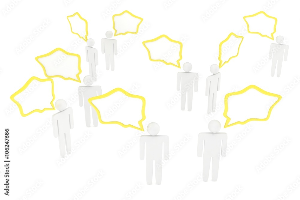 people with talk bubbles isolated over a white background people with talk bubbles isolated over a white background