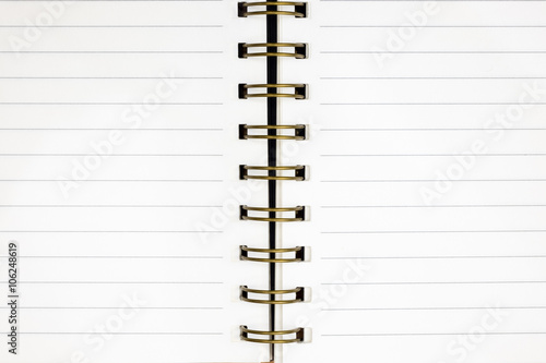notebook with white lined pages