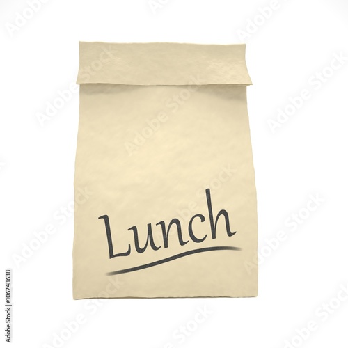 Lunch bag on white