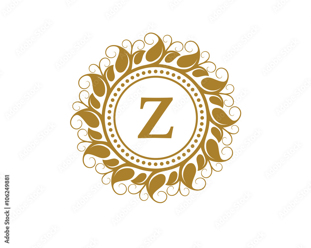 Naklejka premium Z Crest Beauty Leaf Logo