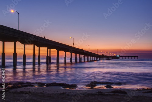 Beautiful Southern California Sunset over Ocean Beach Pier in San Diego, California