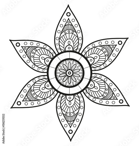Black and white mandala vector for coloring, mandala in bianco e nero vettoriale da colorare