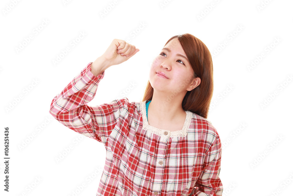 ガッツポーズの女性 ガッツポーズの女性