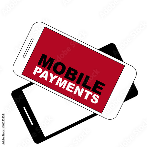 Flat design of modern smartphone with mobile payments concept