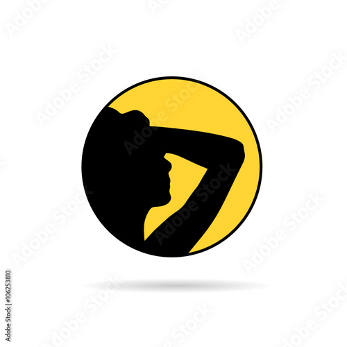 girl in circle silhouette illustration