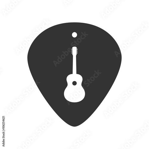 Guitar plectrum icon with the Guitar symbol, sign, logo