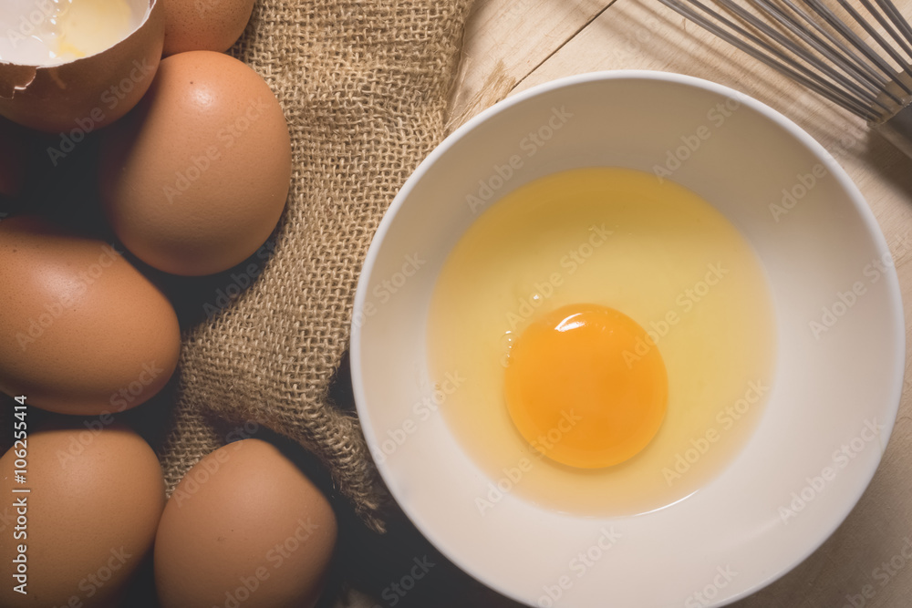 Raw eggs, rustic Raw eggs, rustic