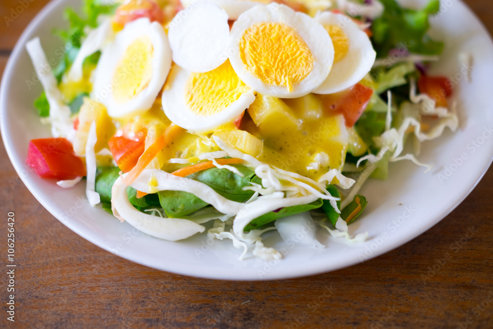 Healthy salad with boiled eggs Healthy salad with boiled eggs