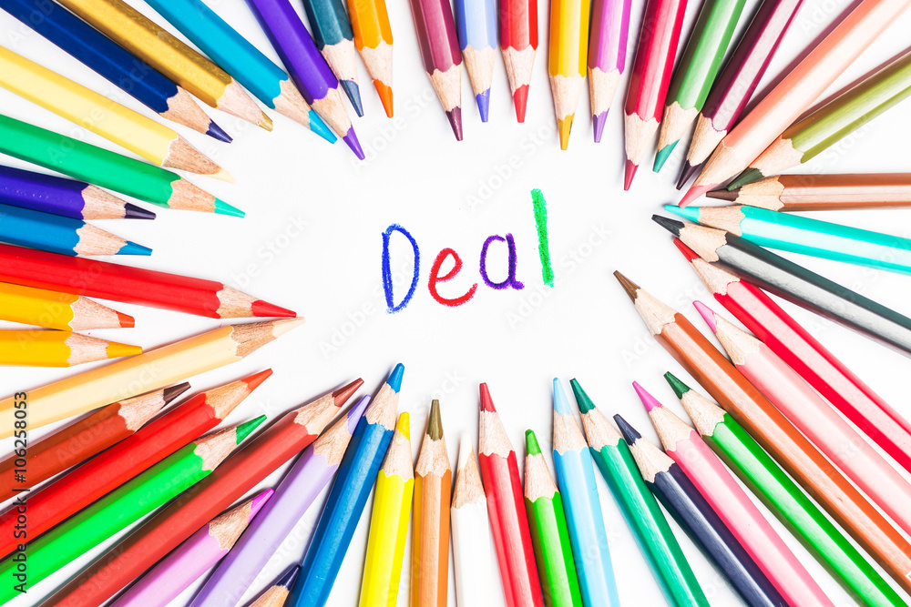 Deal drawing by colour pencils Deal drawing by colour pencils