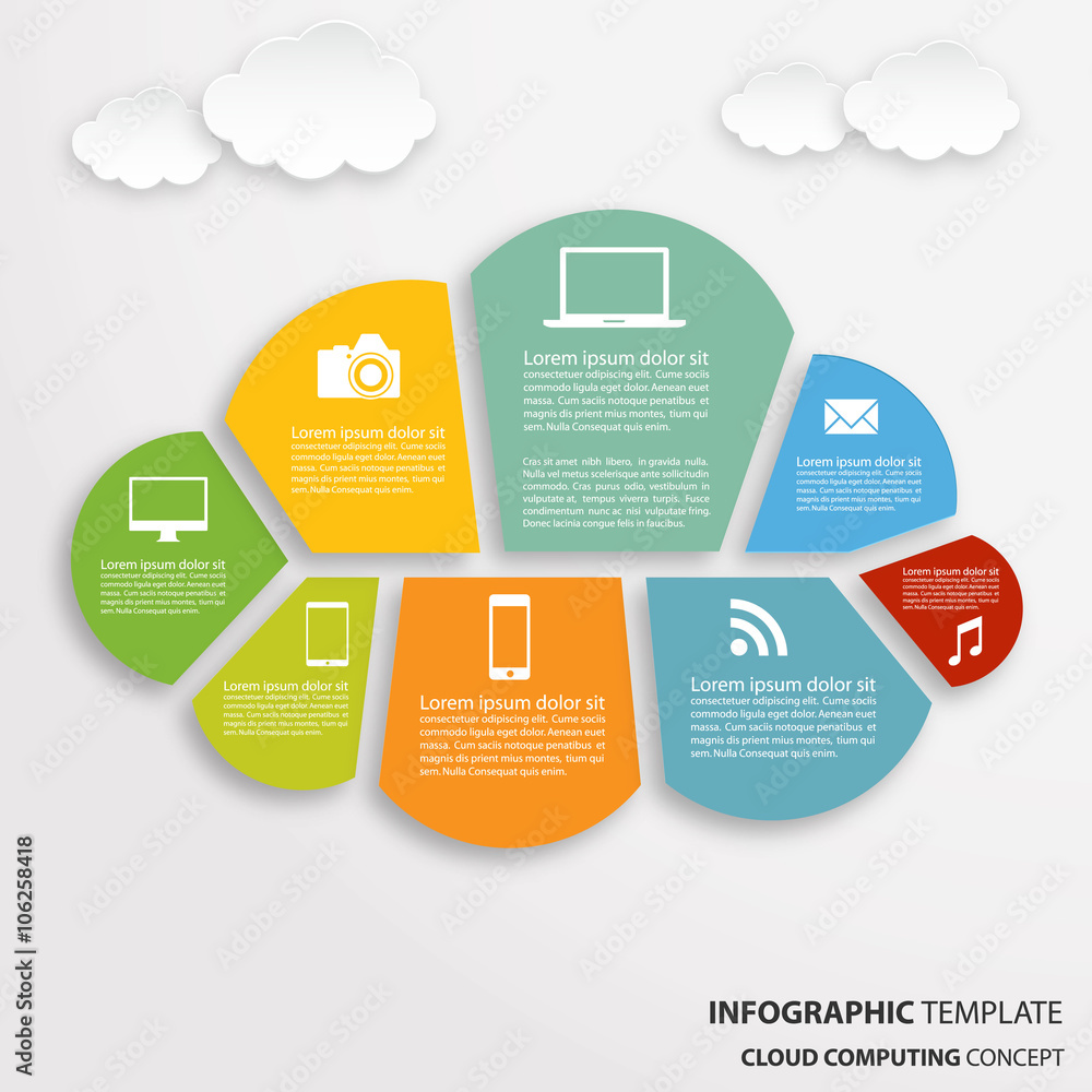 cloud computing infographic vector cloud computing infographic vector