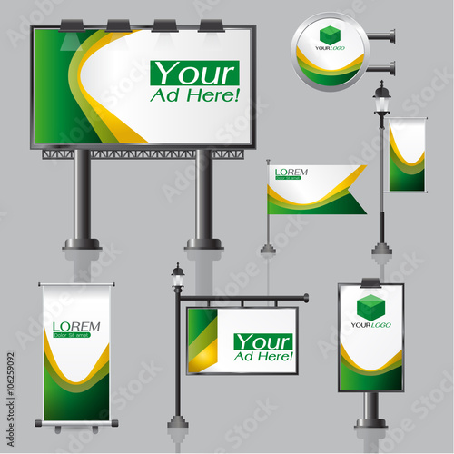 vector Outdoor advertising design for company with color circles