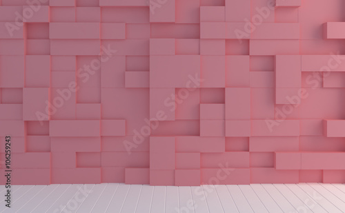 Abstract image box random levels wall pastel color background.