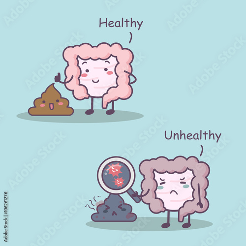 Cartoon intestine with shit